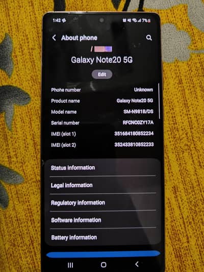 Samsung Mobile Note 20