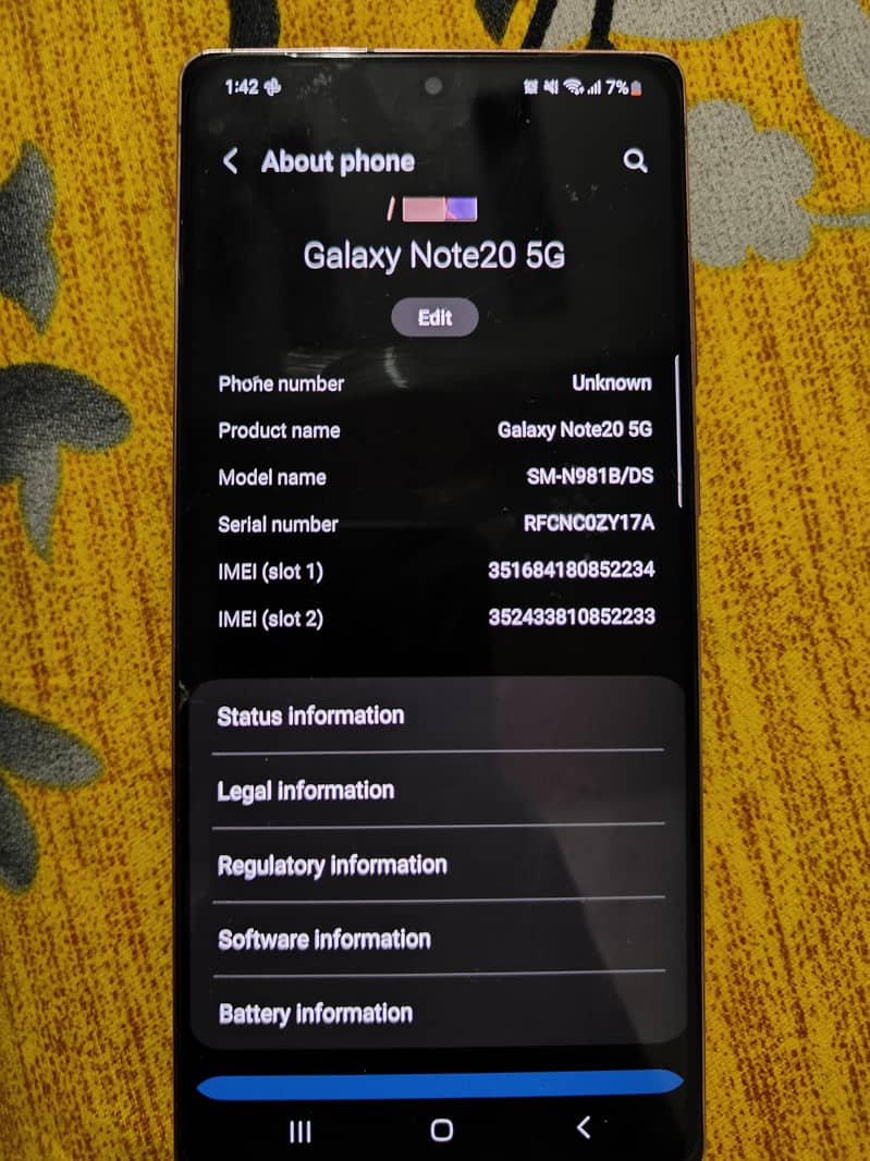 Samsung Mobile Note 20 0