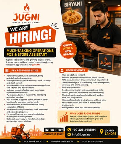 Multi-Tasking Operations, POS & Store Assistant