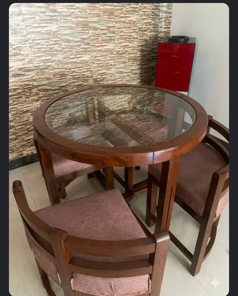 Daining table with chair Solid wood 1