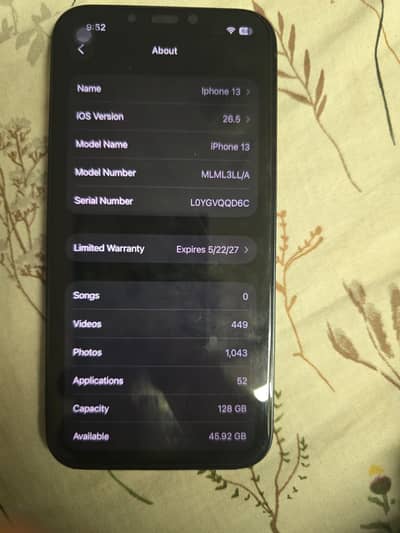 Apple iPhone 13 under apple warranty