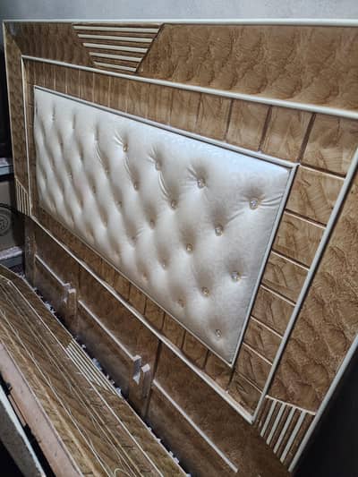 King size cream bed set with 2 dressing tables