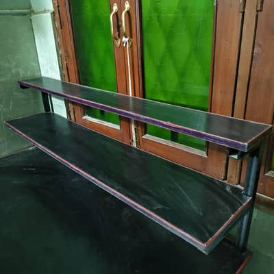 Computer, Dinning and books- 3 side metal table.