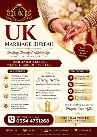 Marriage Bureau Pakistan | Verified Rishtay | UK & Abroad