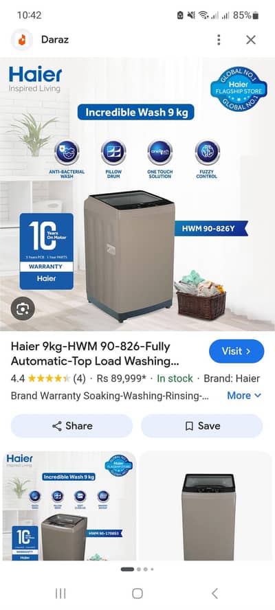 Haier Fully Automatic  washing machine brand new fully packed