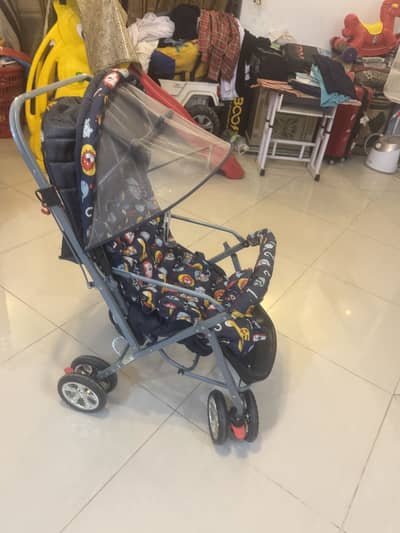 Baby Love Stroller / Pram with Mosquito Net & Multi-Recline Position