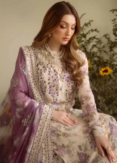 Nureh Premium Silk Collection 2026 | Royal Baroque 3-Piece Ensemble