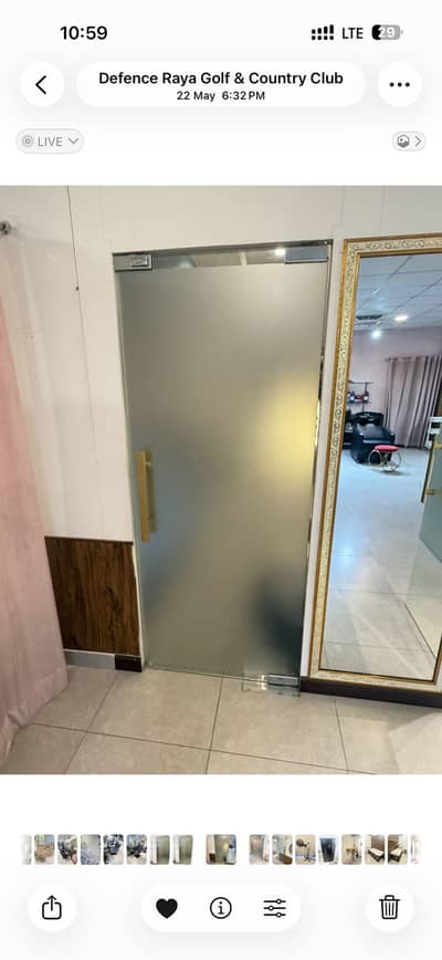 2 Premium Frameless Tempered Glass Doors with handles