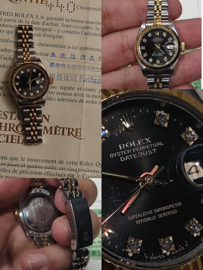 ROLEX LADIES BLACK DIAMOND DIAL