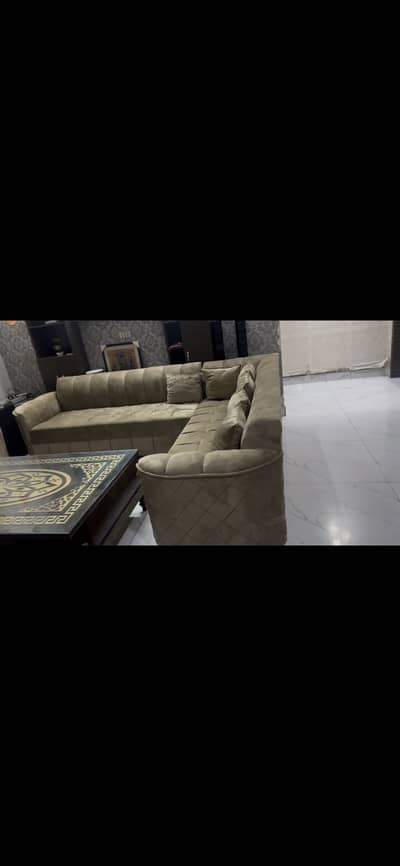 New versache style l shape corner sofa with cussions