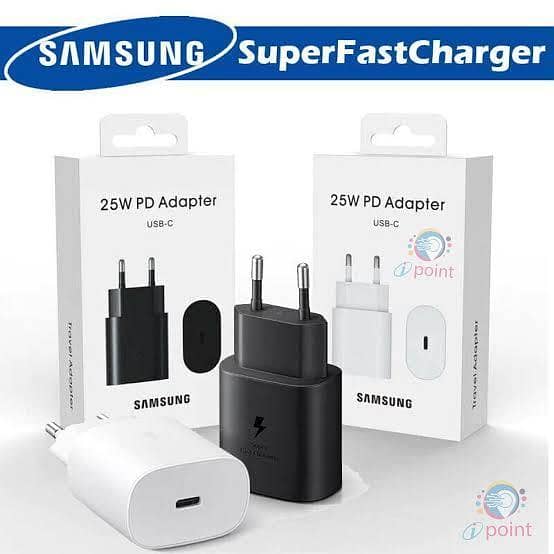 Original Samsung 25W Super Fast Charging Wall Charger & USB-C to USB-C Data Cable | Genuine Adaptive Fast Charge Travel Adapter Type C PD Power Delivery