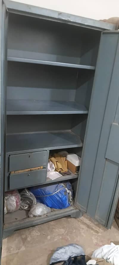 Used Iron Steel Almirah 2 Door with Shelves & Drawers for sale