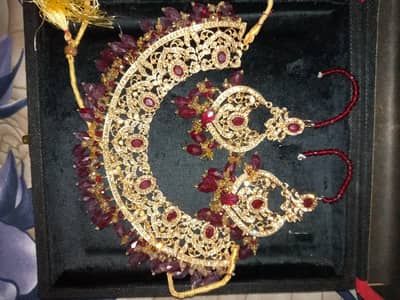 Bridal Set In Golden And Mahroon color