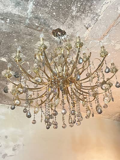 large Caystal Chandelier  King Size Fanoos / Jhummar for sale