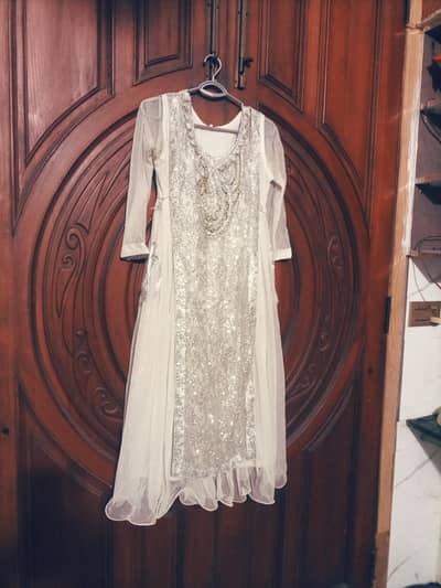 White & Silver Party Wear Dress
