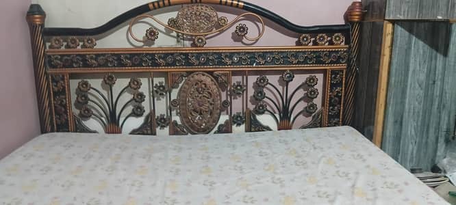 iron bed with mattress