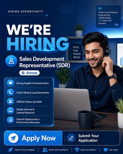 Hiring Sales Development Representative (SDR) – Remote