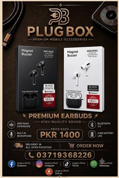 PlugBox Magnet Buzzer Wireless Earbuds Promo Banner
