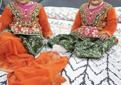 kids lehanga mehandi dress 1 to 2 years size