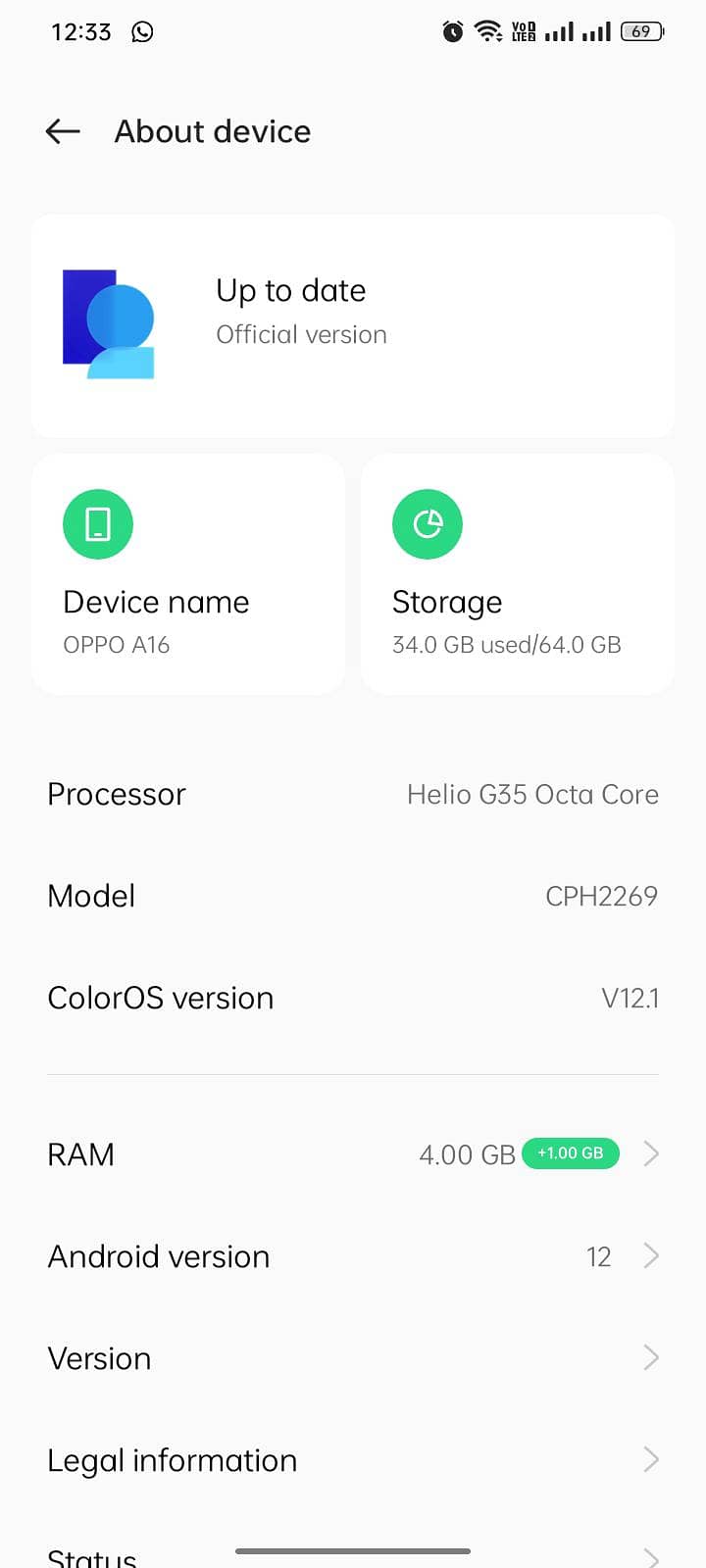 OPPO A16 5
