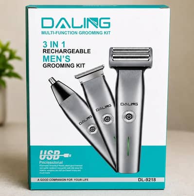 DALING DL-9218 3-in-1 Rechargeable Men's Grooming Kit | Trimmer
