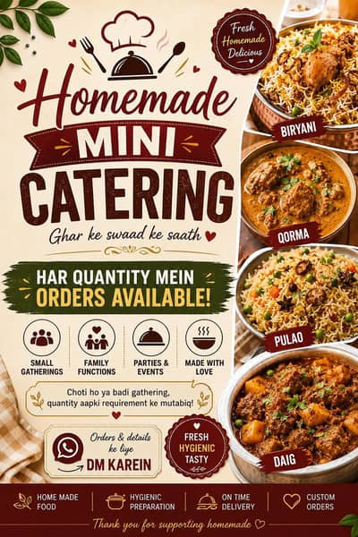 Har quantity ma  food order karsatay daig bhi