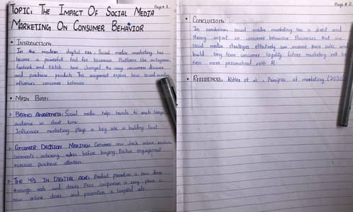 Neat & Clean Handwritten Assignment Service - Fast Delivery Available