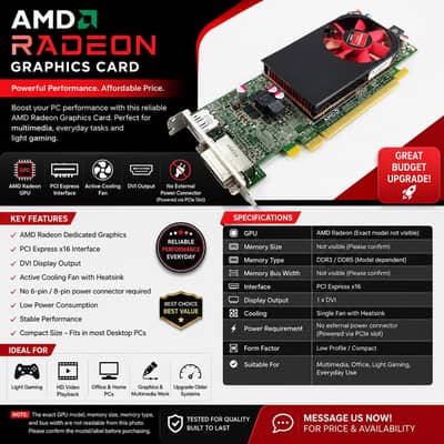 AMD RADEON R7 2gb 200 series 128bi ddr 3 graphic card