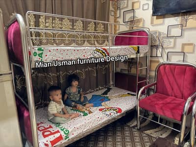 New stainless steel Bunker Double Bed | Bunk bed | Steel Bed Set |