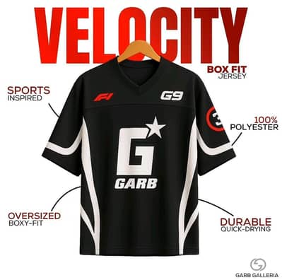Jersey   GARB Unisex Black & White Oversized Sports Jersey – Box Fit