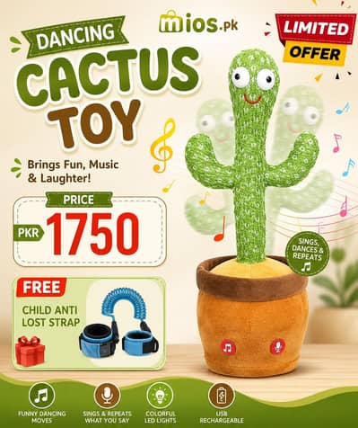 Dancing Cactus toy with free child anti lost Strap