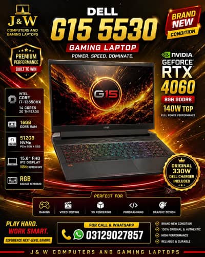 DELL G15 5530/INTEL CORE I7 13650HX/RTX 4060 8GB/BRAND NEW GAMING