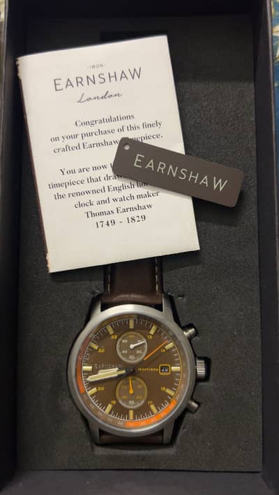 Thomas Earnshaw Gents Duke Chronograph Watch with Leather Strap