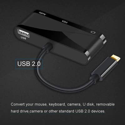 4-in-1 USB-C to HDMI VGA Adapter, USB 3.1 Type C to VGA HDMI 4K UHD