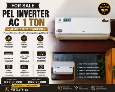 PEL Inverter 1 Ton Hot & Cool Ac Rarely Used Almost New