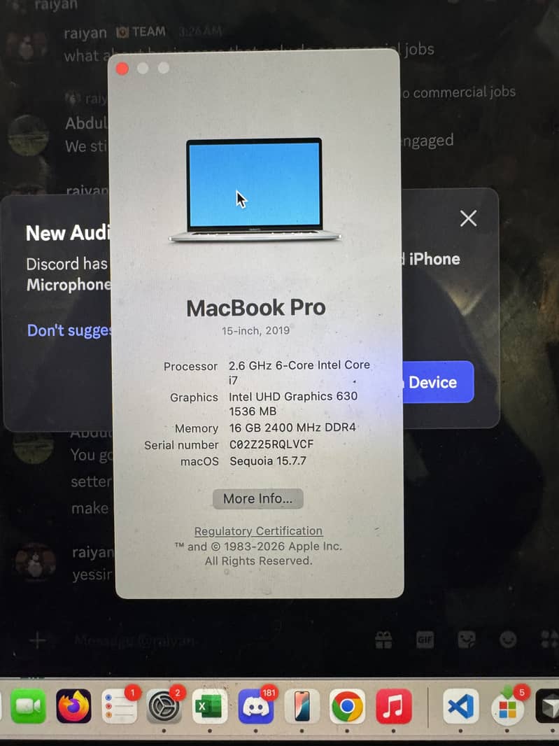 MacBook Pro 2019 15" | Core i7 | 4GB Graphics | 256GB SSD 3