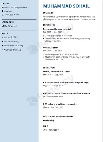 Need Job In Karachi