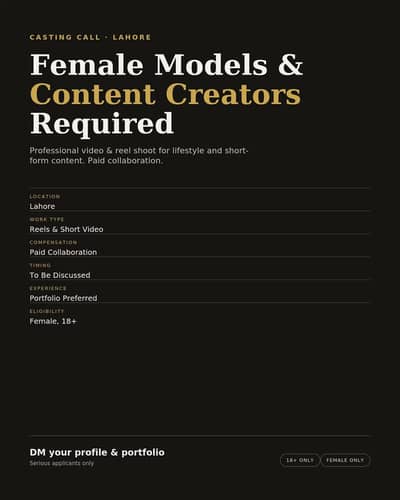 need female's for content creation