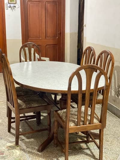 Wooden Dining Table with Chairs Set
