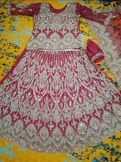 Complete 5-Piece Heavy Bridal Set-Lehanga(Worn Once)