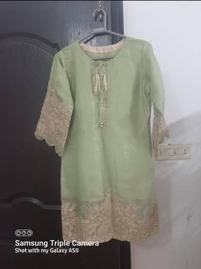 organza shirt n net dupatta, size medium,condition 9/10