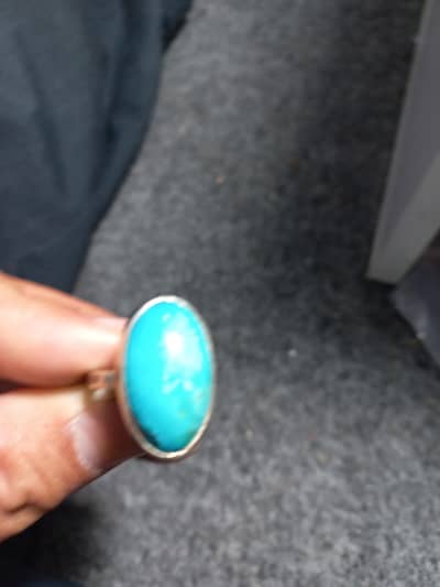 beautiful natural feroza stone silver ring