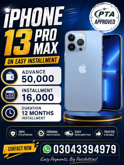 Apple iPhone 13 Pro Max Pta Approved on Easy Installment Lahore only