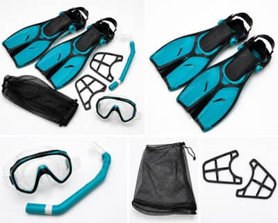 Complete Snorkeling Diving Set with Fins & Snorkel – S/M