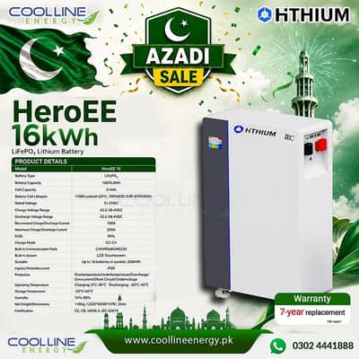 Hithium 16kw 51.2V 314Ah Lithium ion Battery / 7 year warranty