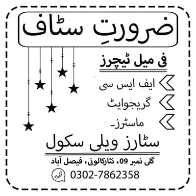 FEMALE STAFF REQUIRED.