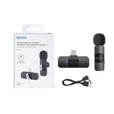 Boya BY V1 Wireless Collar Microphone for iPhone lightning connector