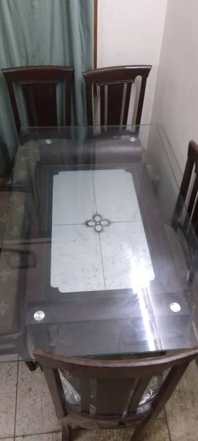 Glass Dining Table WIth 6 Chairs