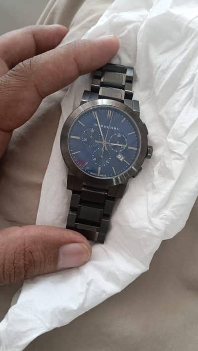 BURBERRY Made Swiss Dial Stainless Steel , Blue Dial 42mm , BU9365