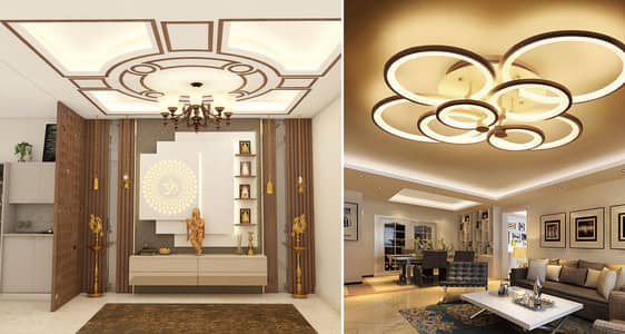 False ceiling-Gypsum ceiling-PVC wallpanel-Wooden floor-Blinds-Grass